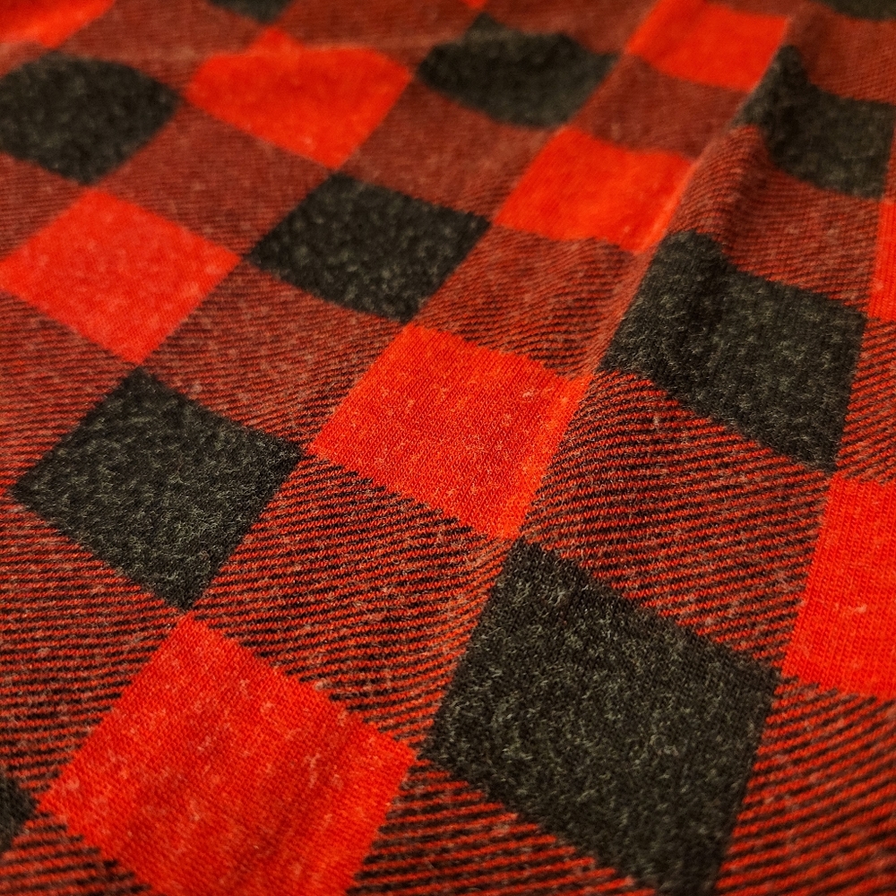 Y2K So Sik red blk Buffalo plaid crochet flowy racer back tank top w pockets XL - Picture 14 of 17